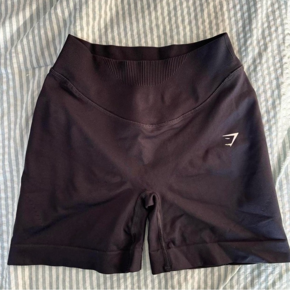 Gymshark Black High-Rise Bike Shorts with Subtle Logo